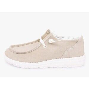 Beneker Canvas Loafers Sneakers Beige Womens 8 Slip On Deck Shoes